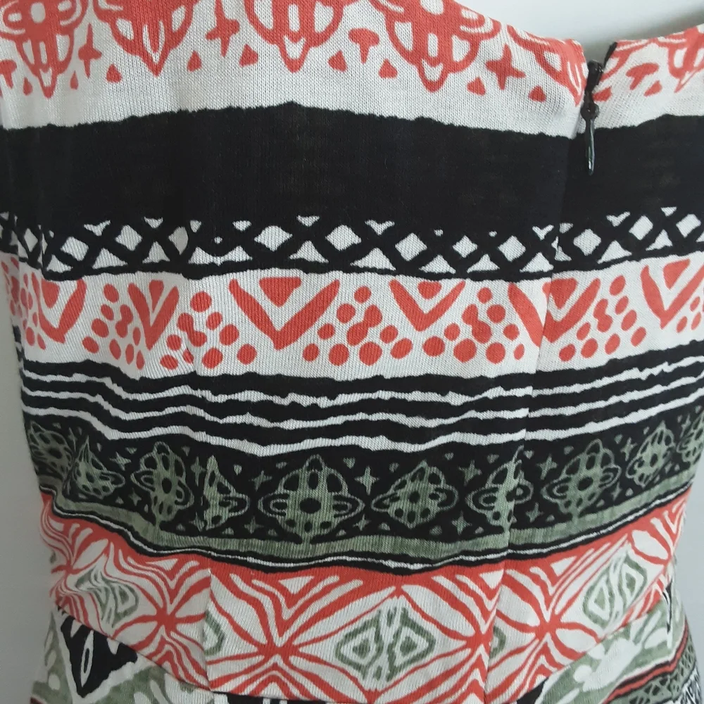 LOFT Riverwalk Fit and Flare Abstract Stripe Print Sleeveless Dress Sz 2 - Picture 6 of 9